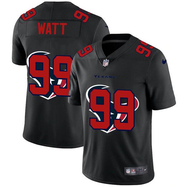 Men's Houston Texans #99 J.J. Watt 2020 Black Shadow Logo Limited Stitched NFL Jersey